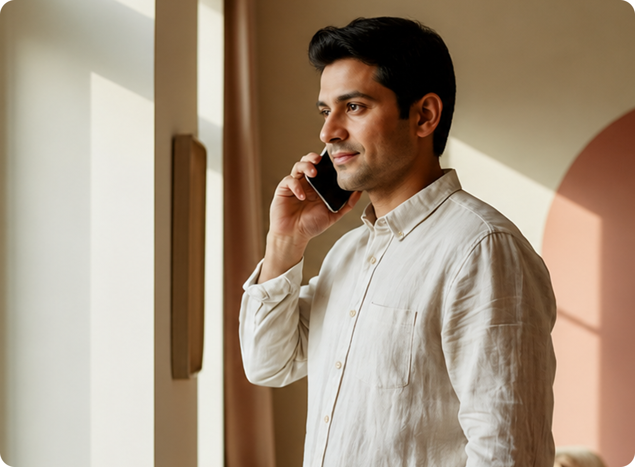 Man having a secure call